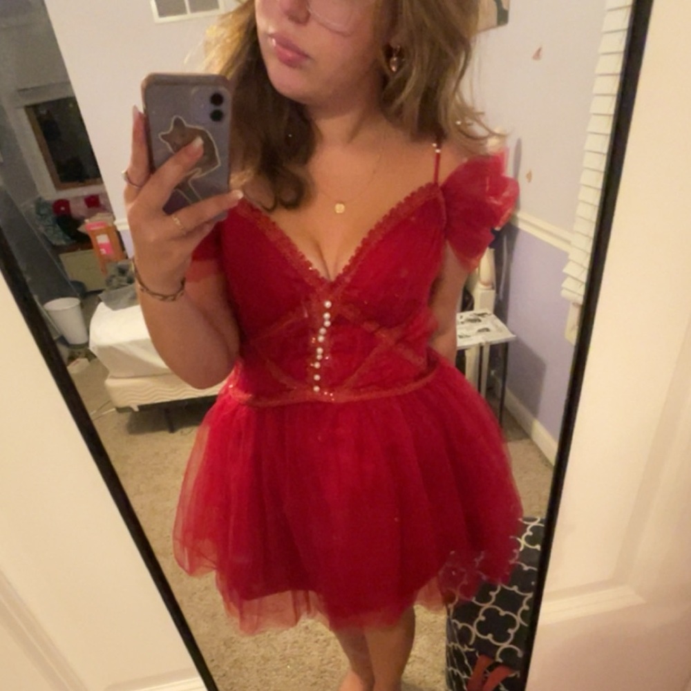 Red Homecoming Dress size 18 (Corset Back!)